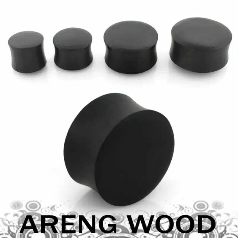 Double Flare Areng Wood Plug