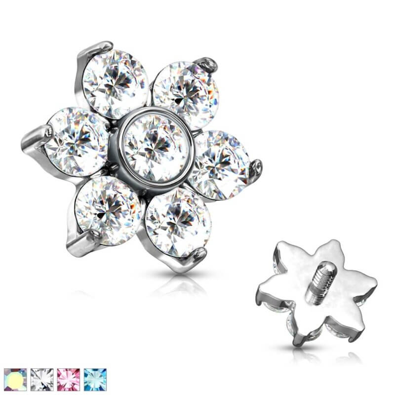 Dermal Anchor/Labret Smycke Blomma