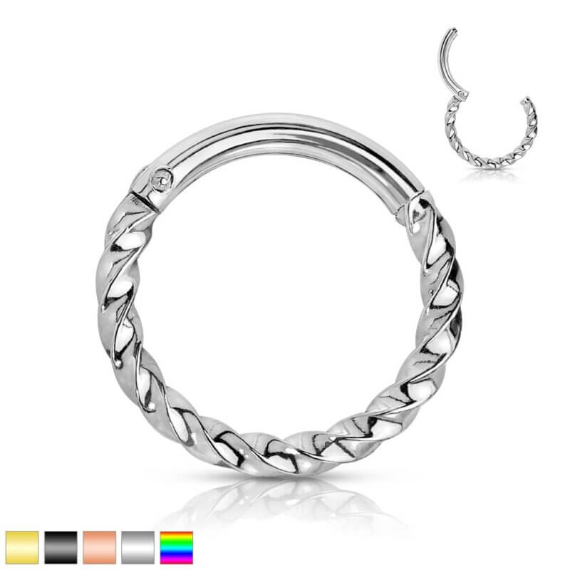 Segment Clicker Ring Titanium med Vriden Ring