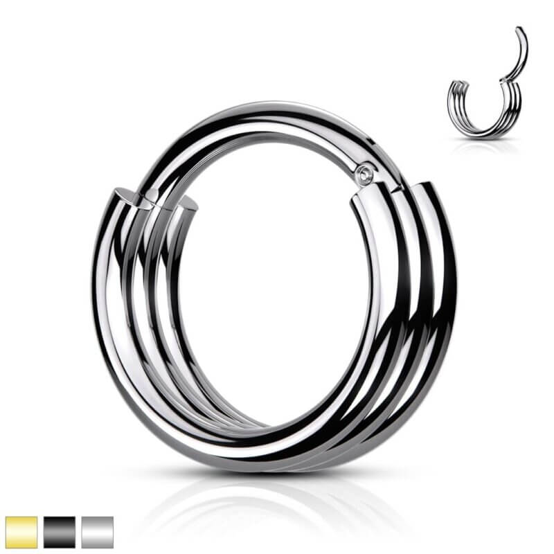 Segment Clicker Ring med 3 Hoops