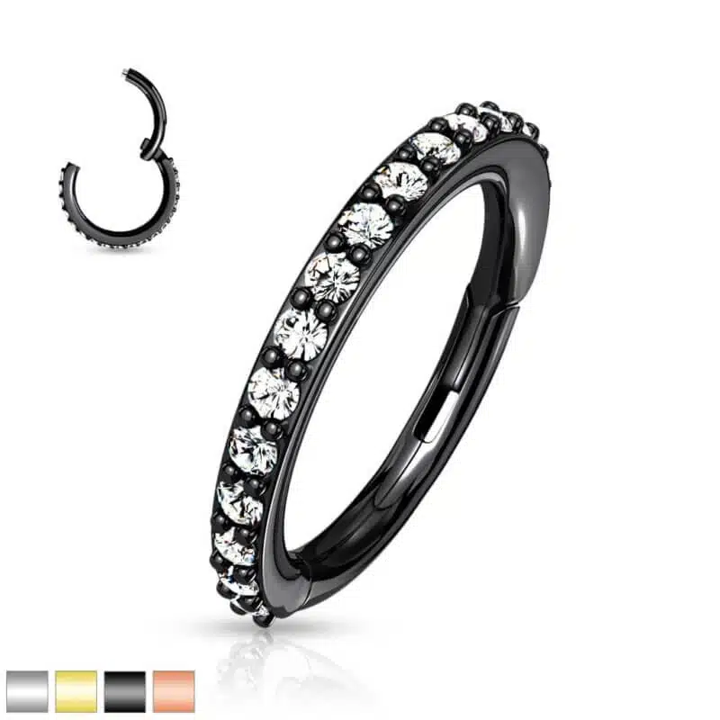 Segment Clicker Ring med Kristaller