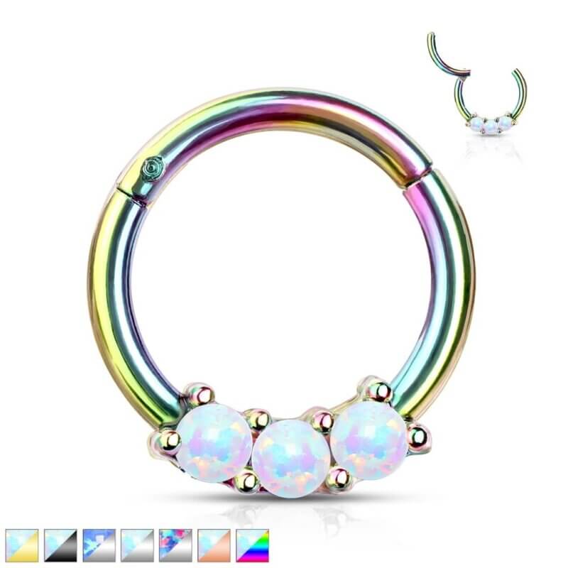 Segment Clicker Ring med Opalkristall