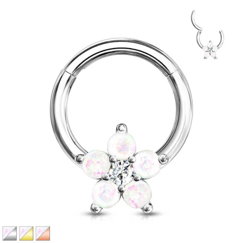 Segment Clicker Ring med Blomma