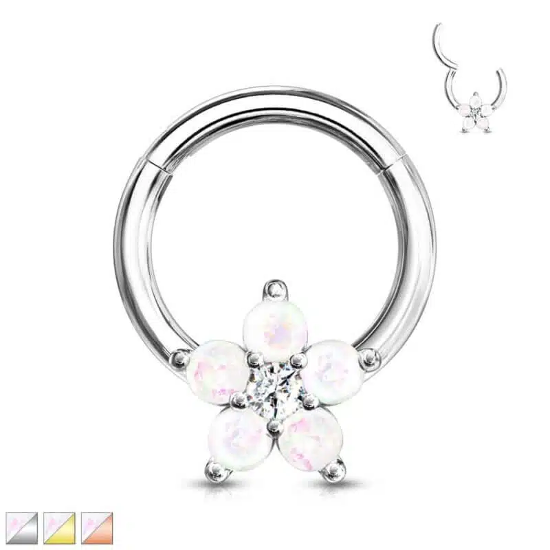 Segment Clicker Ring med Blomma
