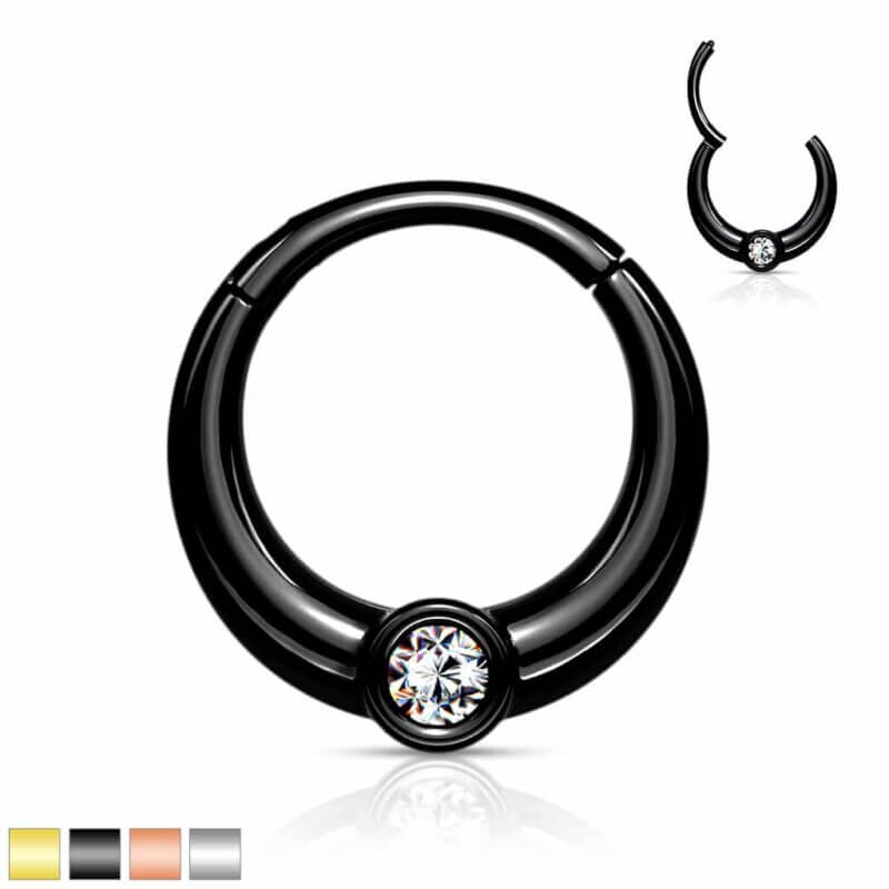 Segment Clicker Ring med kristall