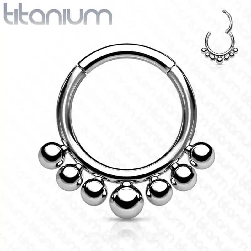 Segment Clicker Ring Titanium med 7 Kulor