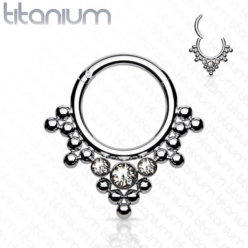 Segment Clicker Ring Titanium med Tribal