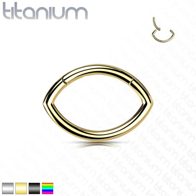 Segment Clicker Ring Titanium med Oval Form