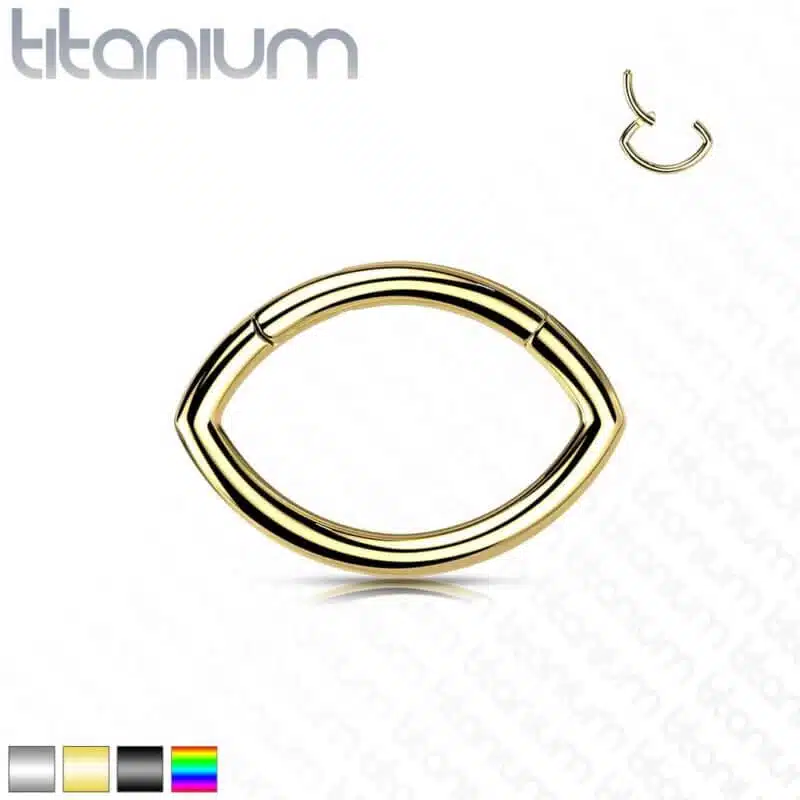 Segment Clicker Ring Titanium med Oval Form