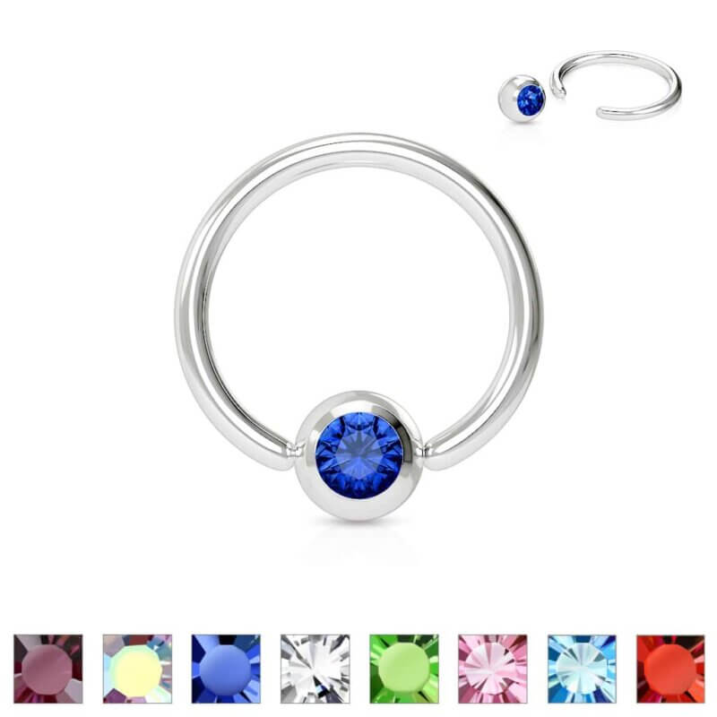 Press Fit Gem Ball Captive Bead Ring