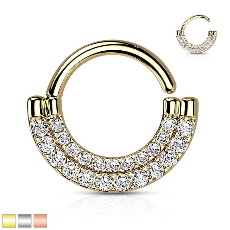 Seamless Ring med Dubbla Kristallrader