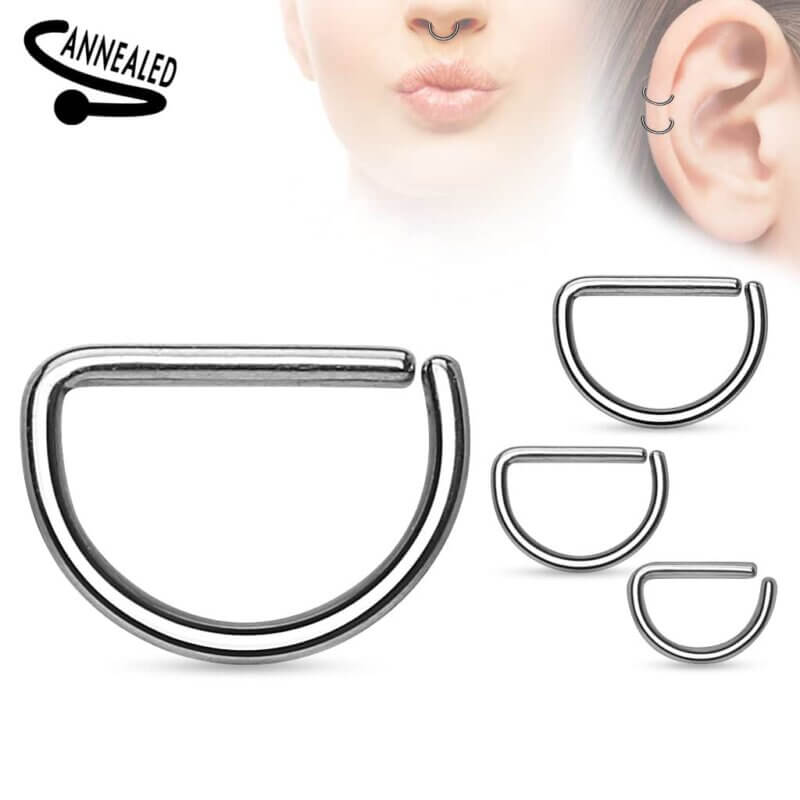D Shape Annealed 316L Surgical Steel Cut Rings