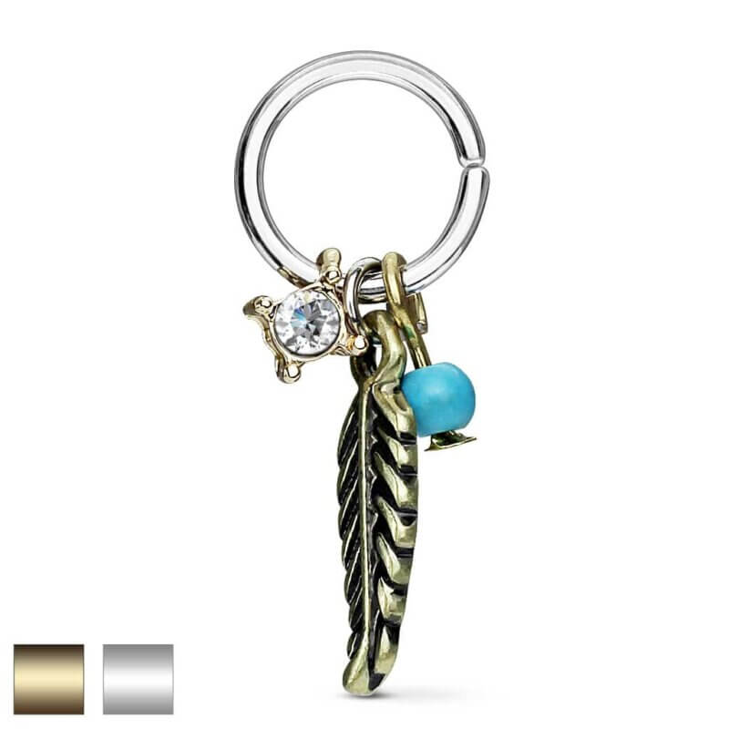Bendable Cut Ring with Removable Tribal Dangles