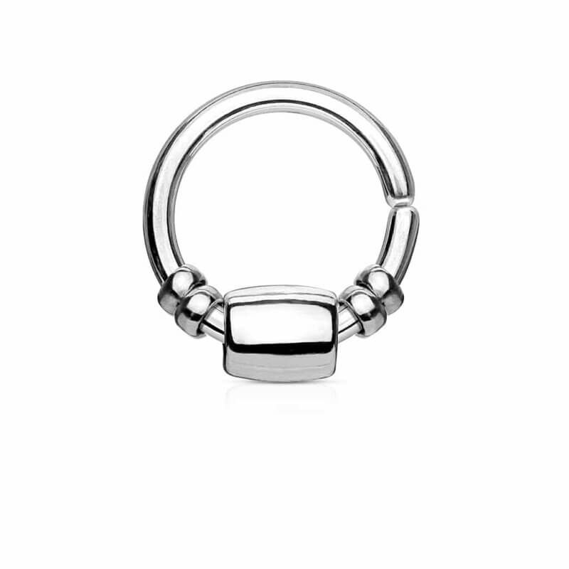 Bendable Cut Ring with Removable Steel Cylinder and Beads