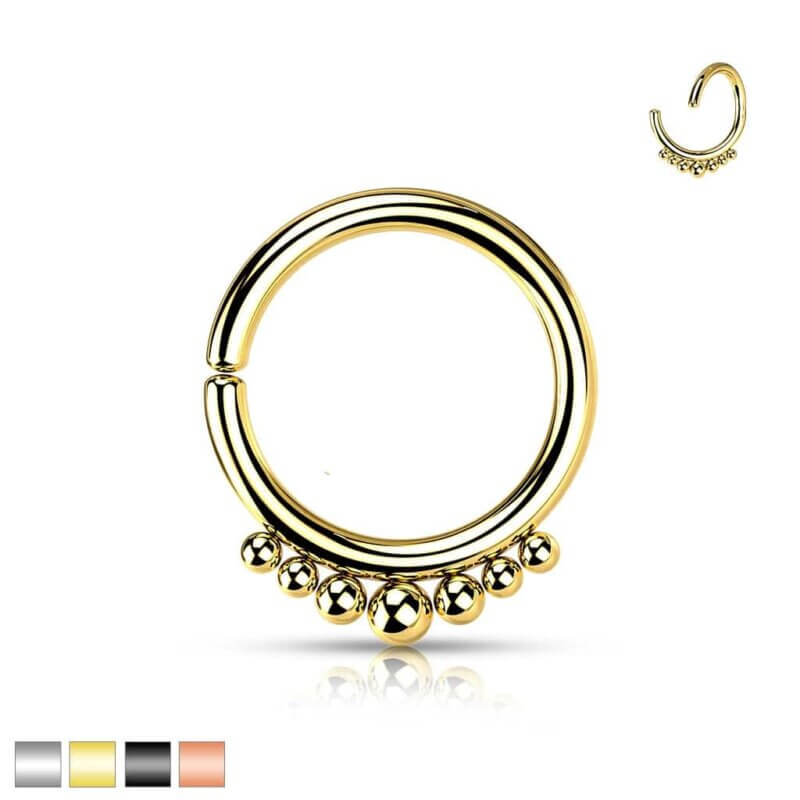 Bendable Hoop Ring with Outer Graduated Balls for Cartilage, Nose, Septum and More