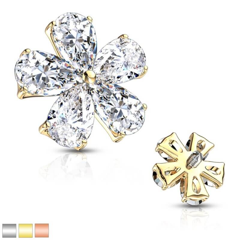 Dermal Anchor Smycke med 5 Blomblad