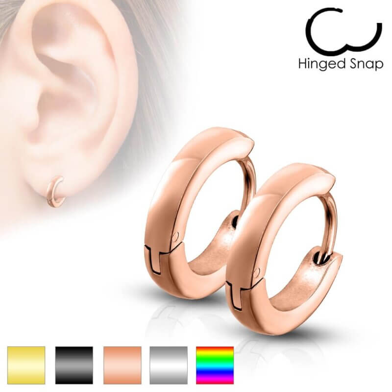Pair of Small Plain Dome Hoop/Huggie Öronhängen