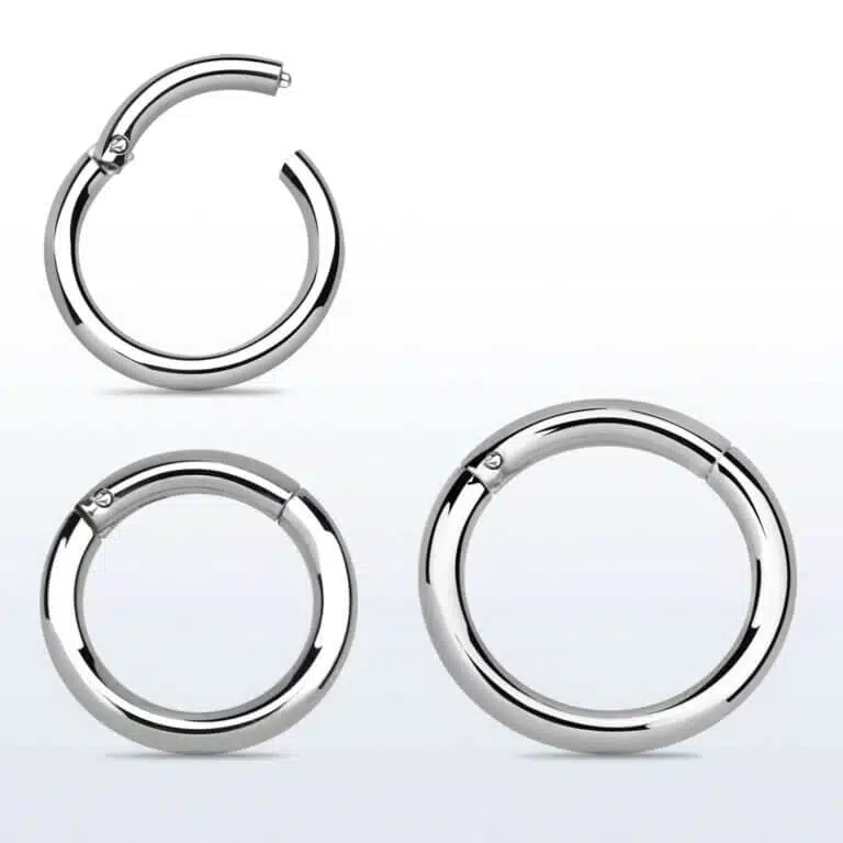 Septum piercing: Surgical Steel Hinged Segment Rings