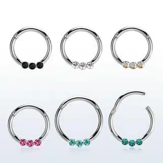 Hinged Segment Ring with Small Color Crystals