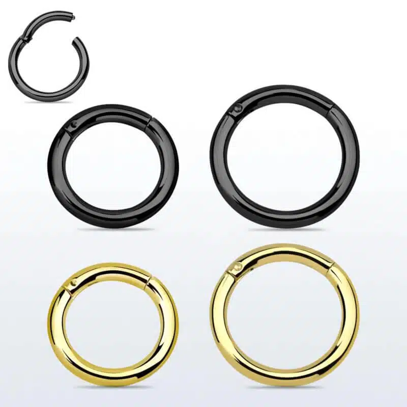 Surgical Steel Hinged Segment Rings Gold
