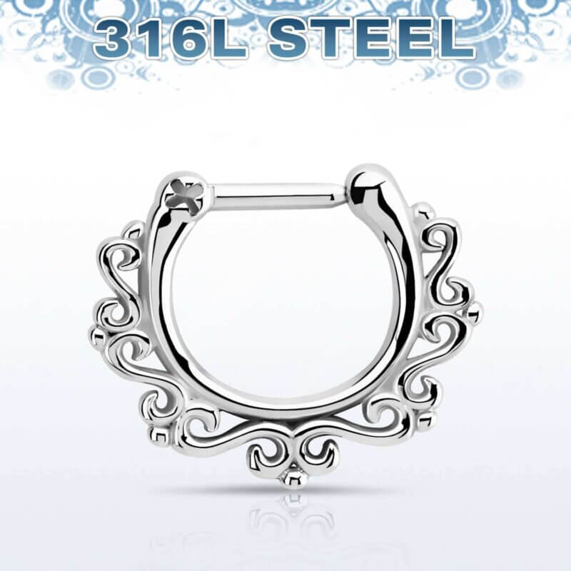 Septumpiercing med indisk design
