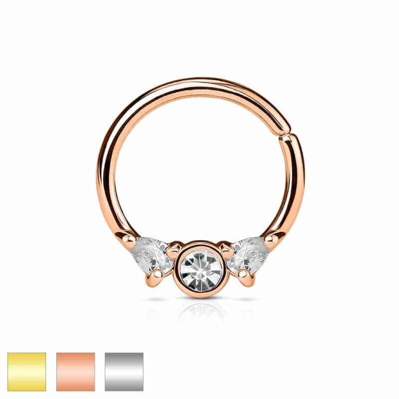 Bendable Septum/Cartilage Hoop Ring with Prong Set CZs