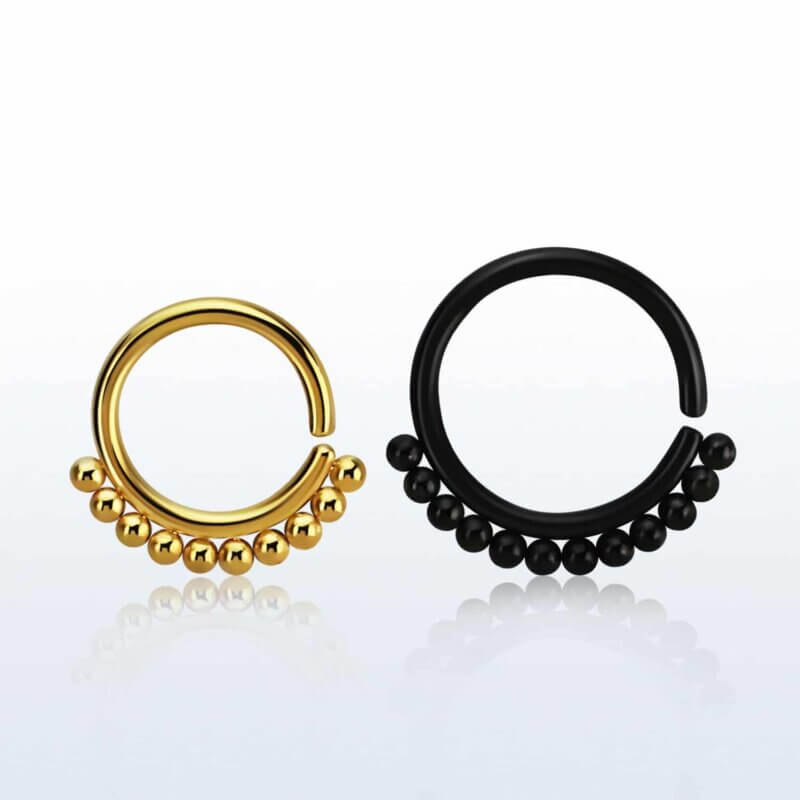 Annealed Gold or Black PVD Plated Septum Ring