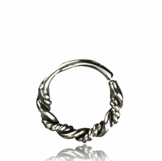 Septumsmycke i sterling silver med vridet rep