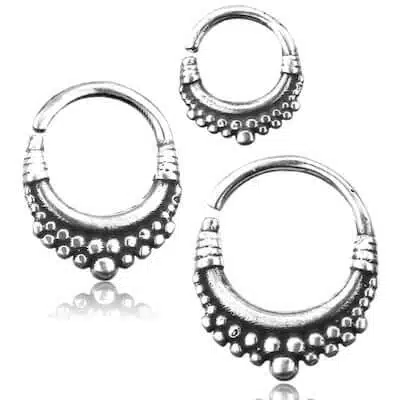 Böjbar Septum Ring Äkta Silver Dots