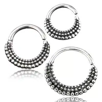 Böjbar Septum Ring Äkta Silver 3 Dots