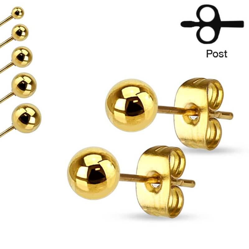 Pair of Hollow Ball Earring Gold