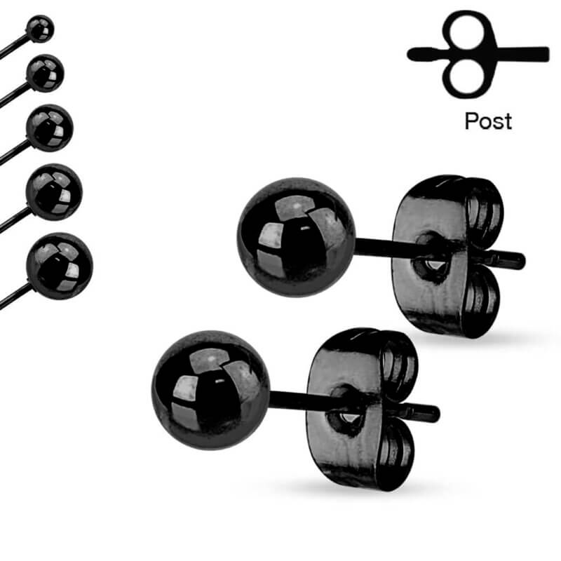 Pair of Hollow Ball Earring Black
