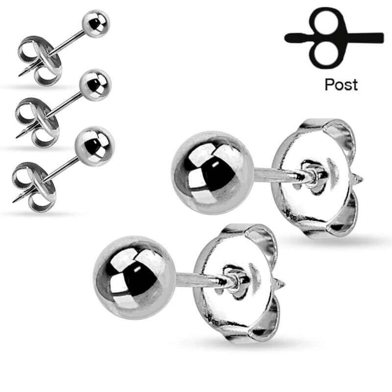 Pair of Hollow Ball Earring Steel