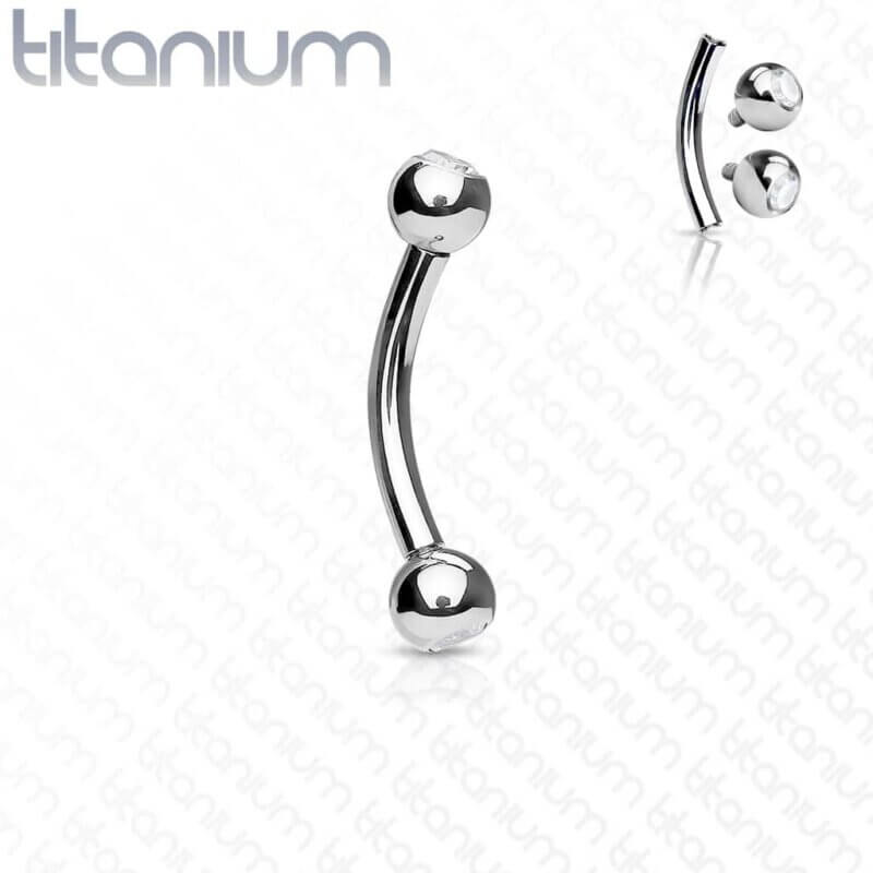 Curved Barbells/Eyebrow with Jeweled Balls