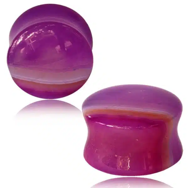 Purple Stripe Agate Ear Plug