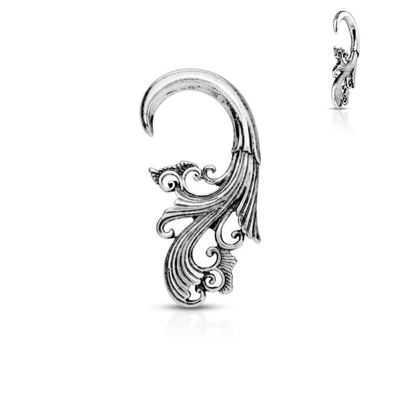 Tribal Antique Silver Plated Ear Hanger Taper