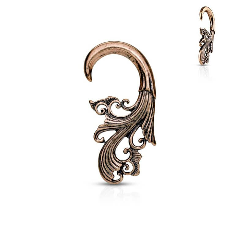 Tribal Antique Brass Plated Ear Hanger Taper