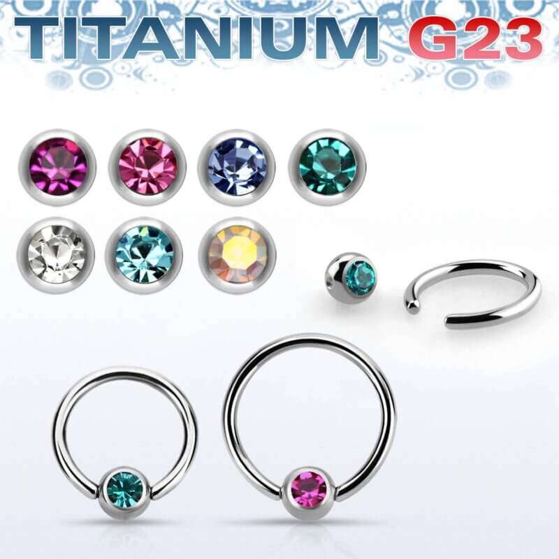 CBR Ring G23 Titanium with Color Ball