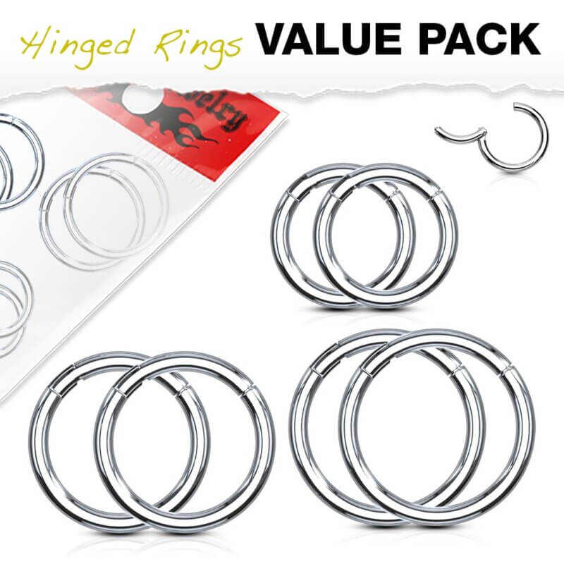Value Packs 3 Pairs High Quality Precision Hinged Segment Rings