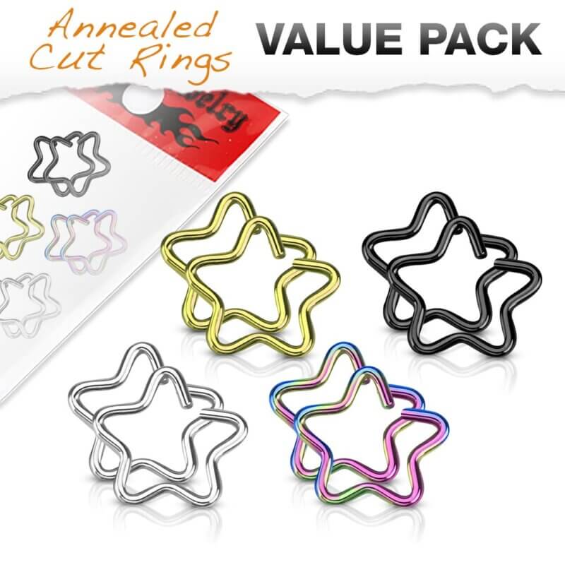 4-pack Multifunktionella Stjärnformade Piercingsmycken