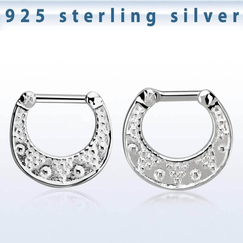 Tribal 925 Sterling Silver Septum Clicker Ring