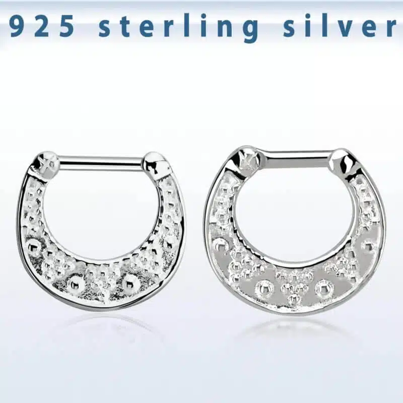 Tribal 925 Sterling Silver Septum Clicker Ring