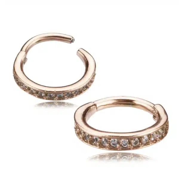 Clicker Ring Roseguld med Kristallrad