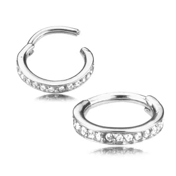 Clicker Ring Silver med Kristallrad