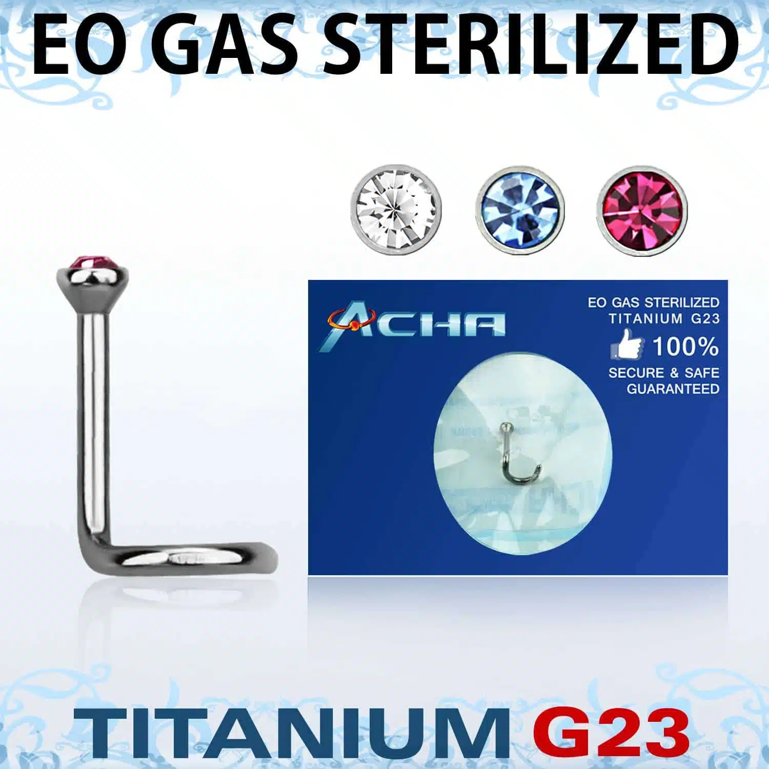 Nose Stud Titan EO gas sterilized