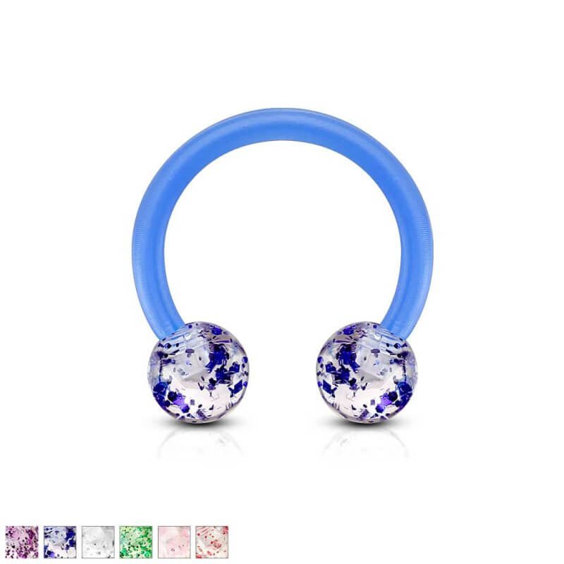 Ultra Glitter Acrylic Balls Flexible Horseshoe/Circular