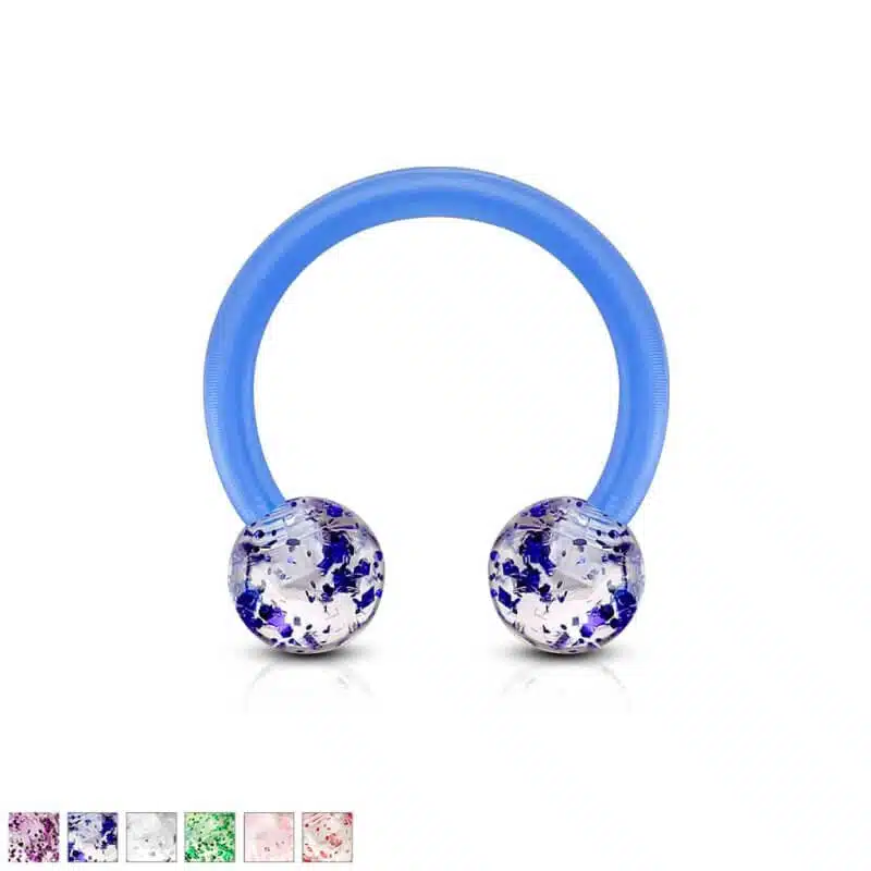 Ultra Glitter Acrylic Balls Flexible Horseshoe/Circular