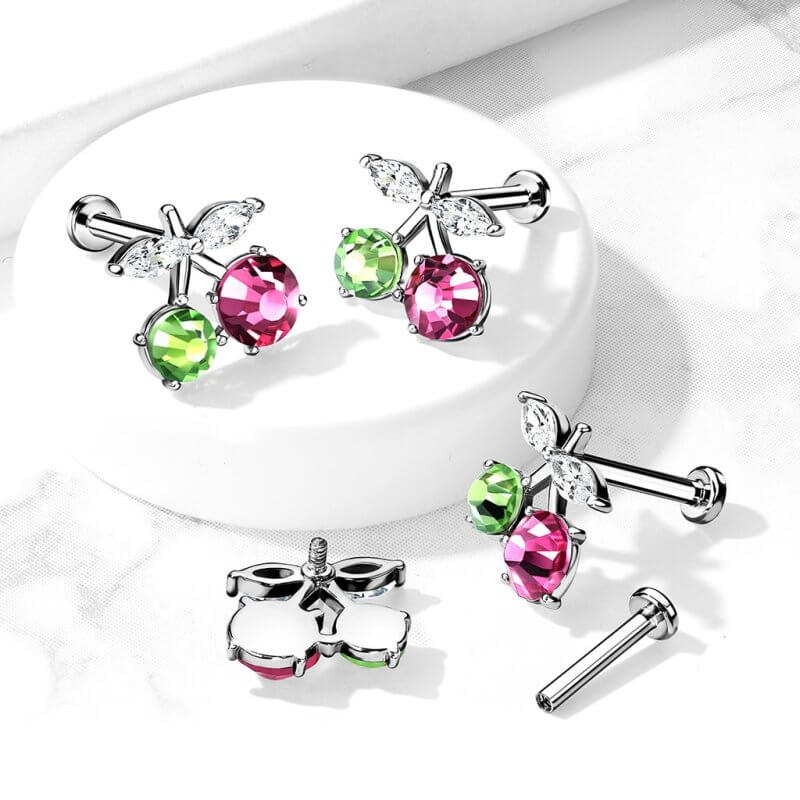 Cherry Labret, Monroe, Cartilage Stud Rings