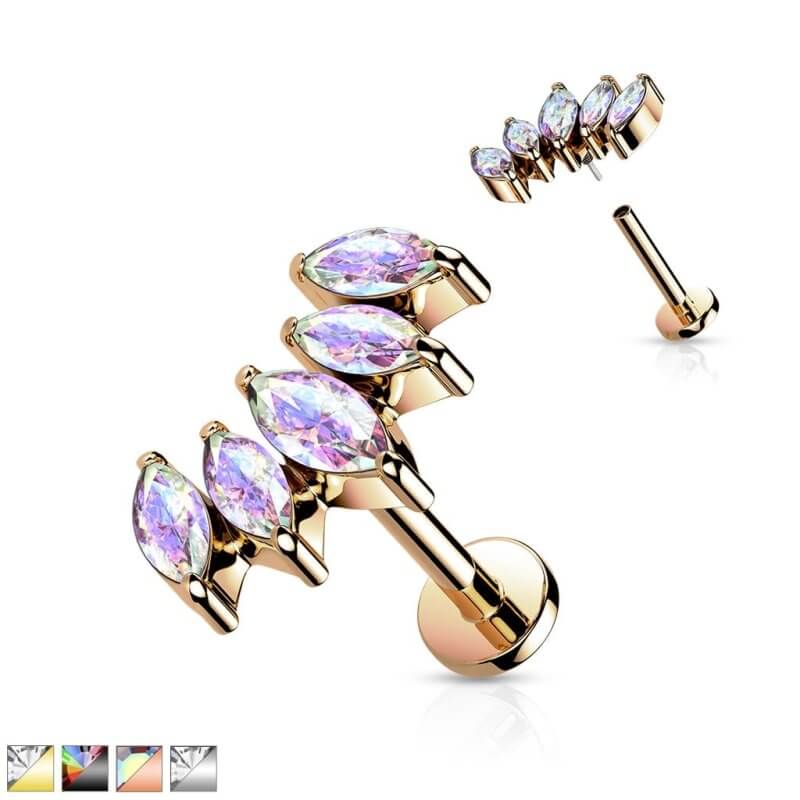 5 Marquise Labret, Monroe, Cartilage Stud Rings