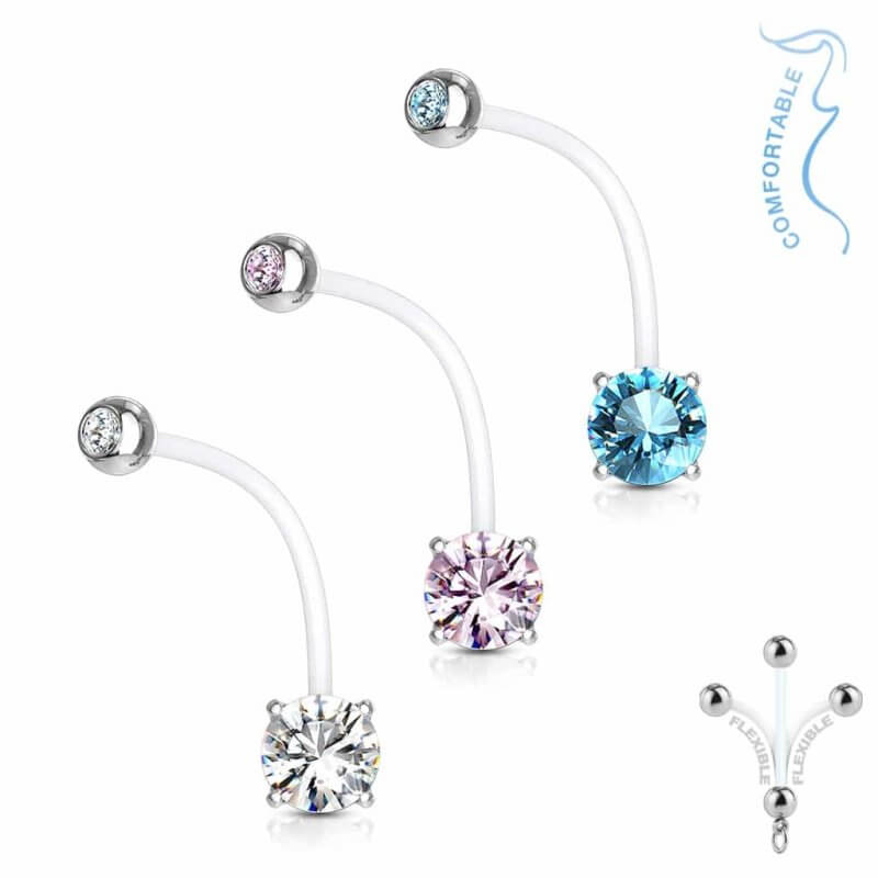 Pregnent Double Jeweled Navelpiercing